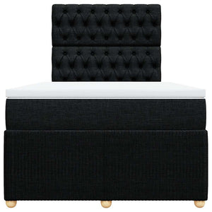 Κρεβάτι Boxspring με Στρώμα Μαύρο 120x200 εκ. Υφασμάτινο - Pakobazaar