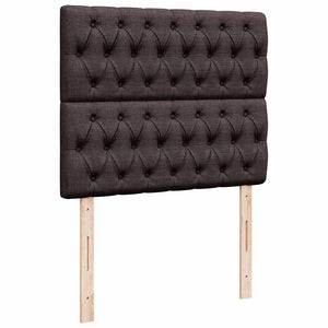 Κρεβάτι Boxspring με Στρώμα Σκούρο Καφέ 120x200 εκ. Υφασμάτινο - Pakobazaar