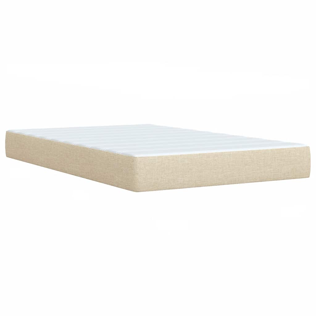 Κρεβάτι Boxspring με Στρώμα Κρεμ 120x200 εκ. Υφασμάτινο - Pakobazaar