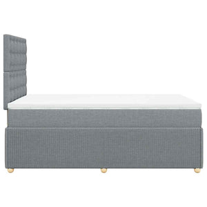 Κρεβάτι Boxspring με Στρώμα Ανοιχτό Γκρι 120x200 εκ. Υφασμάτινο - Pakobazaar