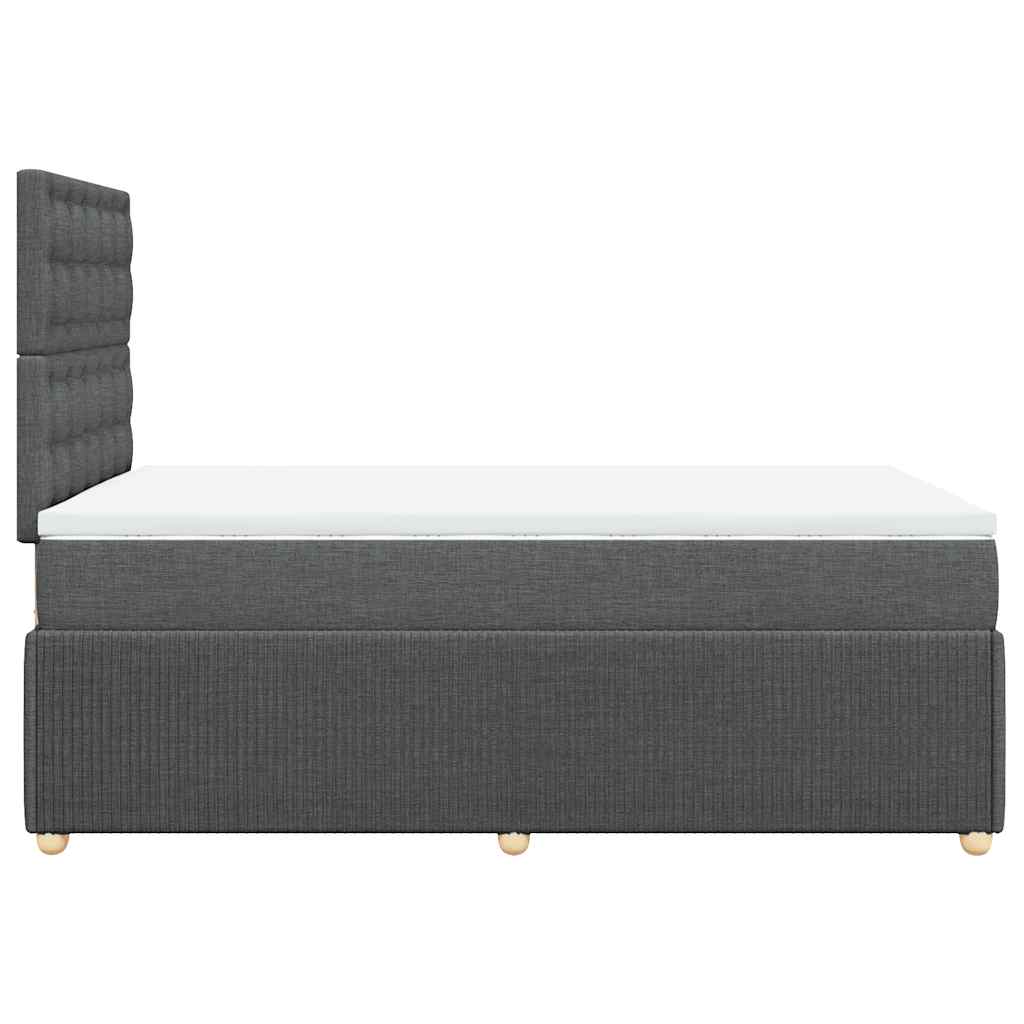 Κρεβάτι Boxspring με Στρώμα Σκούρο Γκρι 120x200 εκ. Υφασμάτινο - Pakobazaar