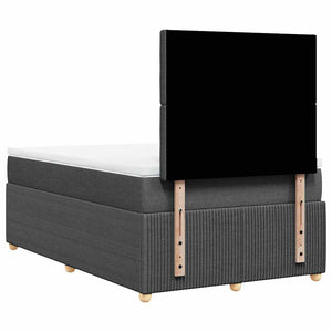 Κρεβάτι Boxspring με Στρώμα Σκούρο Γκρι 120x200 εκ. Υφασμάτινο - Pakobazaar
