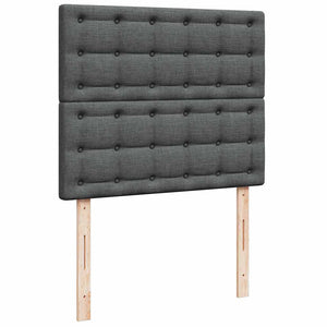 Κρεβάτι Boxspring με Στρώμα Σκούρο Γκρι 120x200 εκ. Υφασμάτινο - Pakobazaar