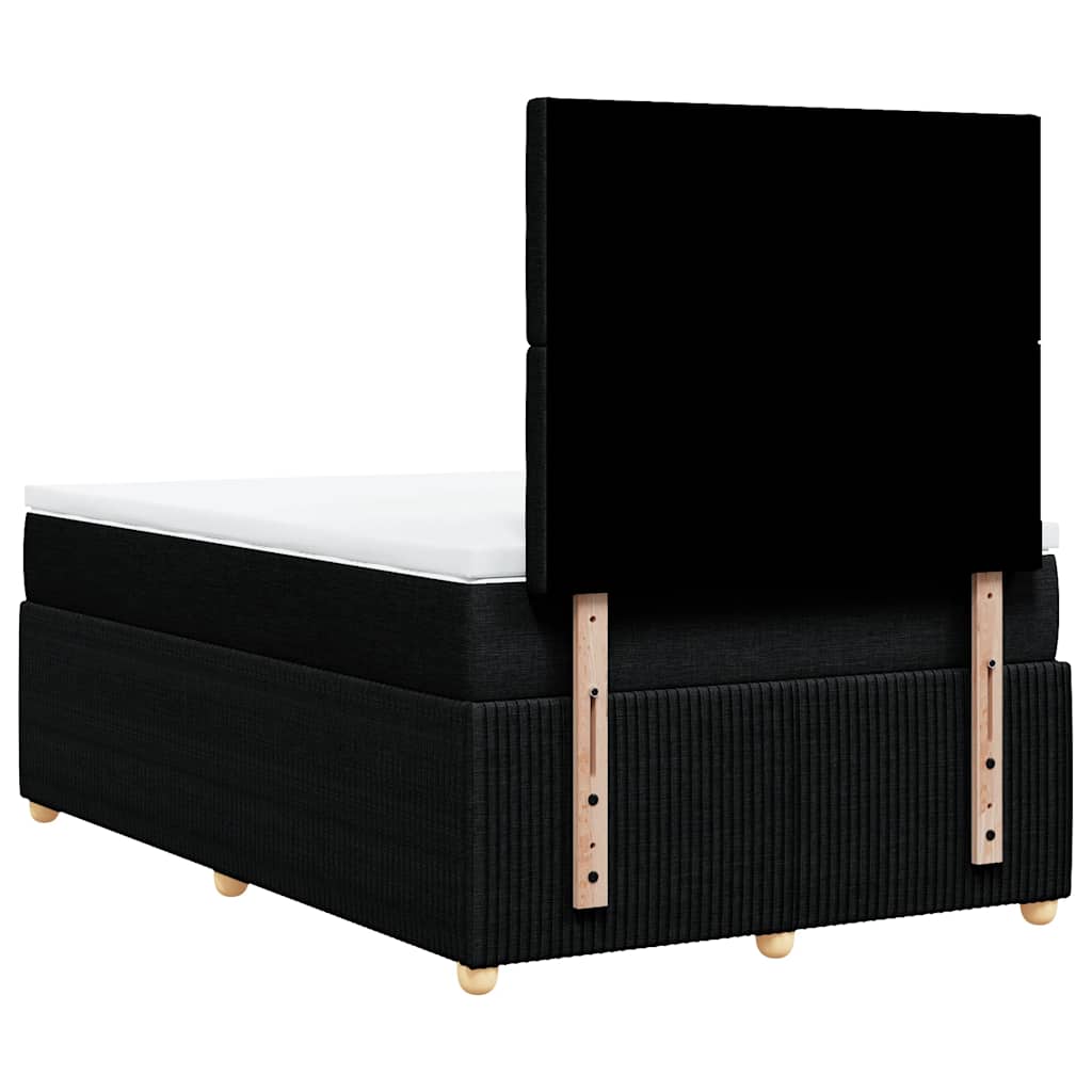 Κρεβάτι Boxspring με Στρώμα Μαύρο 120x200 εκ. Υφασμάτινο - Pakobazaar