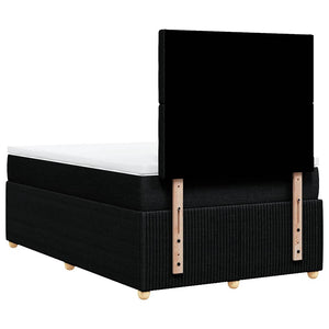 Κρεβάτι Boxspring με Στρώμα Μαύρο 120x200 εκ. Υφασμάτινο - Pakobazaar