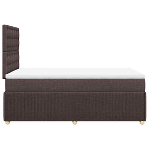 Κρεβάτι Boxspring με Στρώμα Σκούρο Καφέ 120x200 εκ. Υφασμάτινο - Pakobazaar