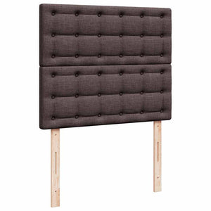 Κρεβάτι Boxspring με Στρώμα Σκούρο Καφέ 120x200 εκ. Υφασμάτινο - Pakobazaar