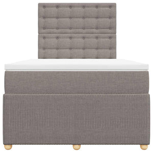 Κρεβάτι Boxspring με Στρώμα Taupe 120x200 εκ. Υφασμάτινο - Pakobazaar