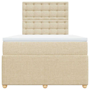 Κρεβάτι Boxspring με Στρώμα Κρεμ 120x200 εκ. Υφασμάτινο