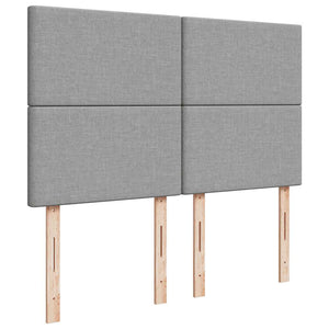 Κρεβάτι Boxspring με Στρώμα Ανοιχτό Γκρι 140x190 εκ. Υφασμάτινο - Pakobazaar