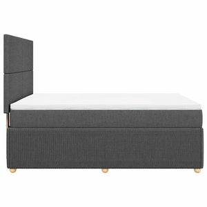 Κρεβάτι Boxspring με Στρώμα Σκούρο Γκρι 140x190 εκ. Υφασμάτινο - Pakobazaar