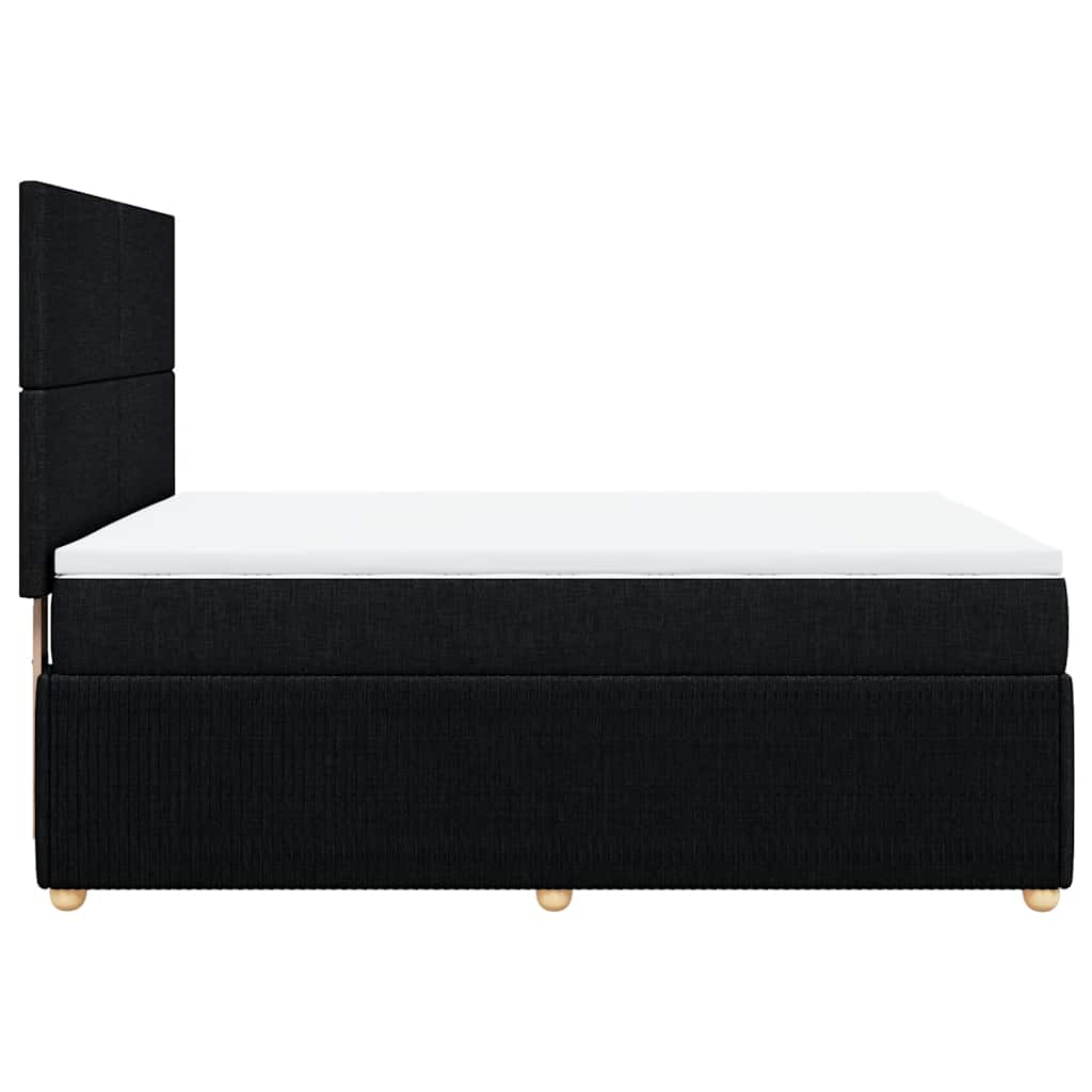 Κρεβάτι Boxspring με Στρώμα Μαύρο 140x190 εκ. Υφασμάτινο - Pakobazaar