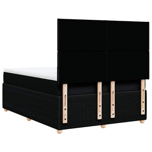 Κρεβάτι Boxspring με Στρώμα Μαύρο 140x190 εκ. Υφασμάτινο - Pakobazaar