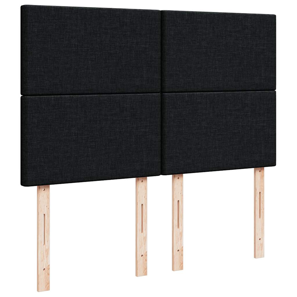 Κρεβάτι Boxspring με Στρώμα Μαύρο 140x190 εκ. Υφασμάτινο - Pakobazaar