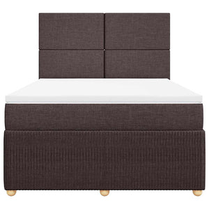 Κρεβάτι Boxspring με Στρώμα Σκούρο Καφέ 140x190 εκ. Υφασμάτινο