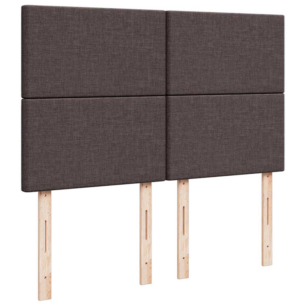 Κρεβάτι Boxspring με Στρώμα Σκούρο Καφέ 140x190 εκ. Υφασμάτινο