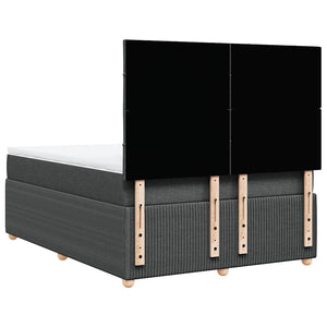 Κρεβάτι Boxspring με Στρώμα Σκούρο Γκρι 140x190 εκ. Υφασμάτινο - Pakobazaar