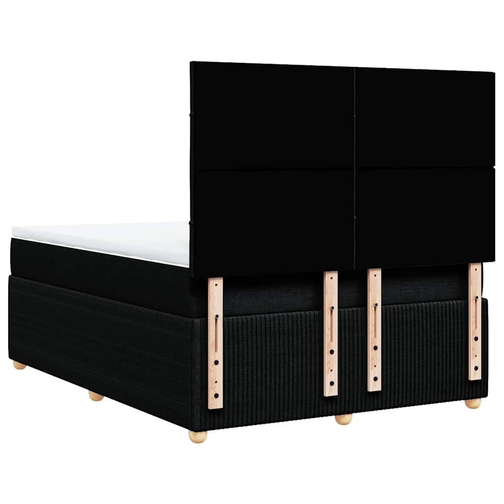 Κρεβάτι Boxspring με Στρώμα Μαύρο 140x190 εκ. Υφασμάτινο