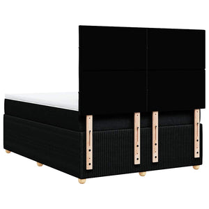 Κρεβάτι Boxspring με Στρώμα Μαύρο 140x190 εκ. Υφασμάτινο