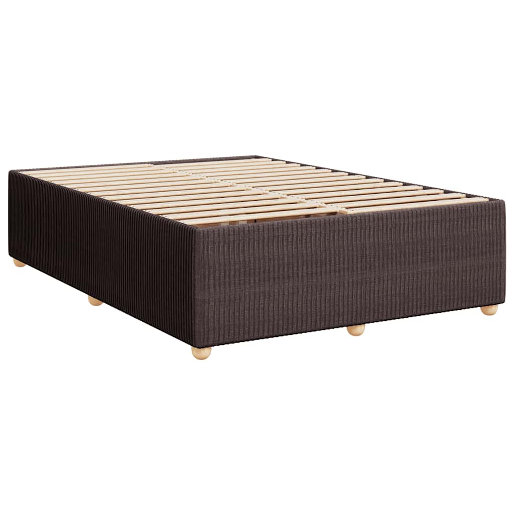 Κρεβάτι Boxspring με Στρώμα Σκούρο Καφέ 140x190 εκ. Υφασμάτινο