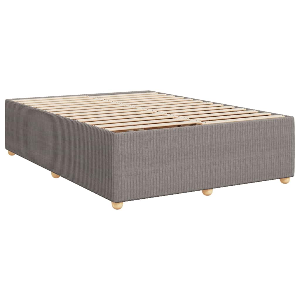 Κρεβάτι Boxspring με Στρώμα Taupe 140x190 εκ. Υφασμάτινο - Pakobazaar