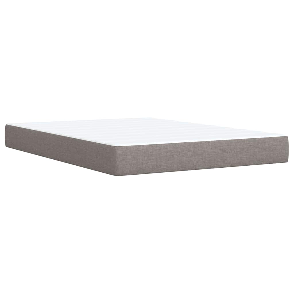 Κρεβάτι Boxspring με Στρώμα Taupe 140x190 εκ. Υφασμάτινο - Pakobazaar