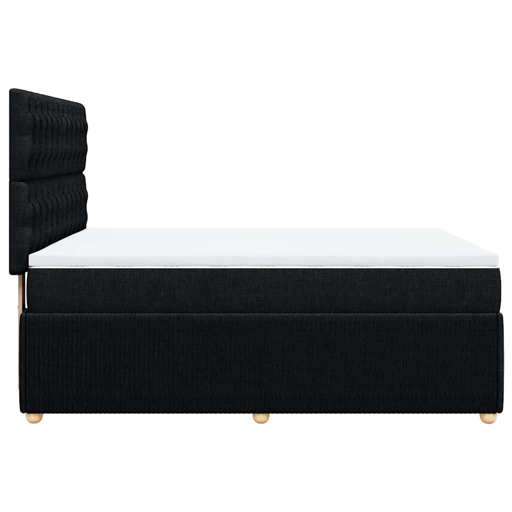 Κρεβάτι Boxspring με Στρώμα Μαύρο 140x190 εκ. Υφασμάτινο