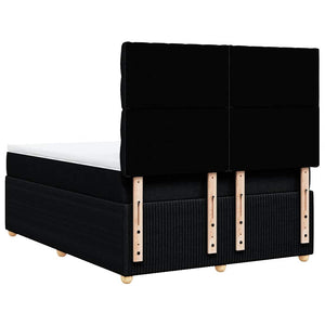 Κρεβάτι Boxspring με Στρώμα Μαύρο 140x190 εκ. Υφασμάτινο