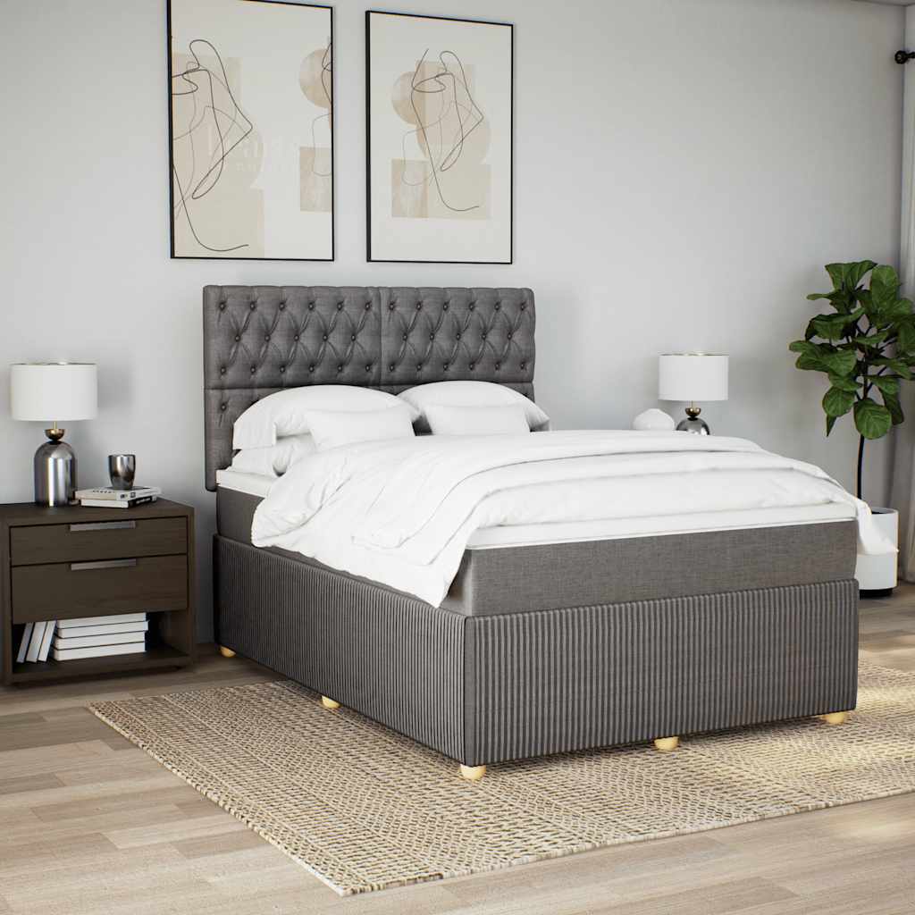 Κρεβάτι Boxspring με Στρώμα Taupe 140x190 εκ. Υφασμάτινο