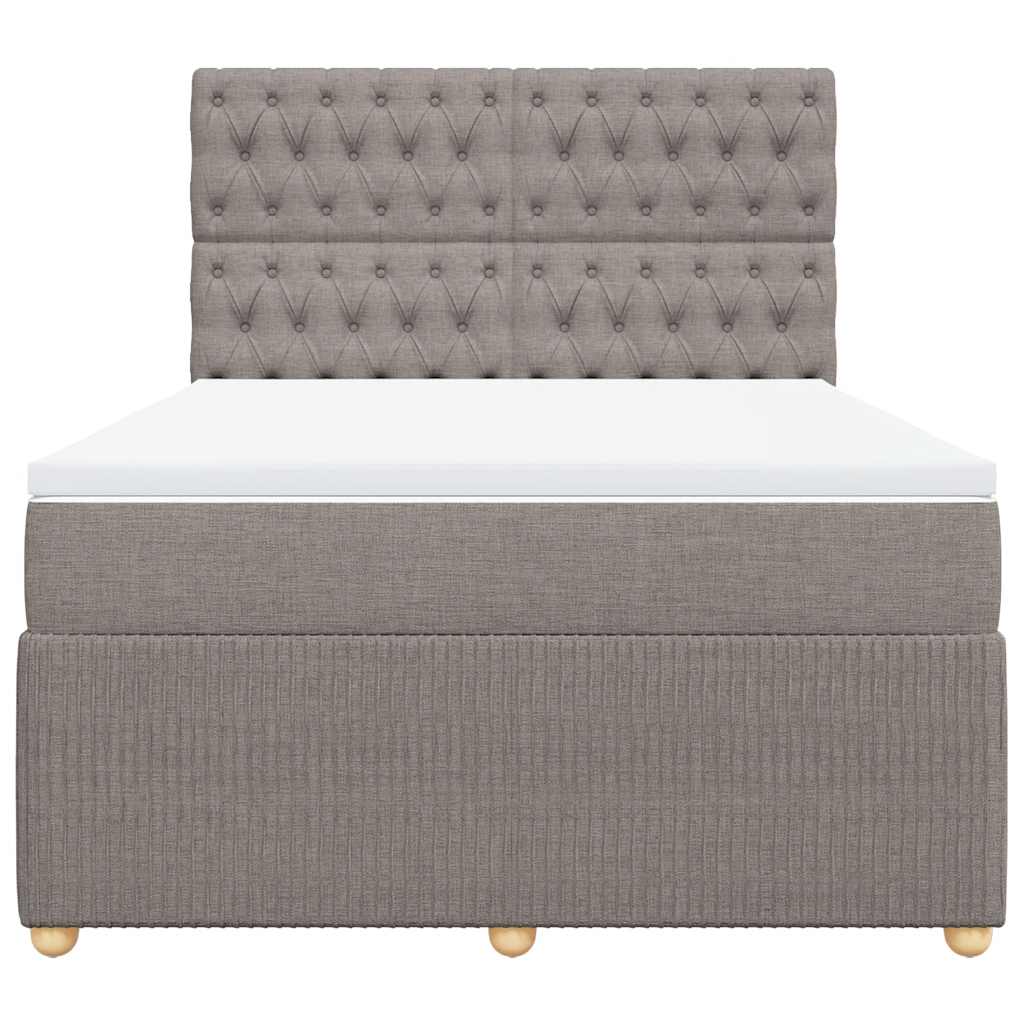 Κρεβάτι Boxspring με Στρώμα Taupe 140x190 εκ. Υφασμάτινο