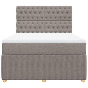 Κρεβάτι Boxspring με Στρώμα Taupe 140x190 εκ. Υφασμάτινο