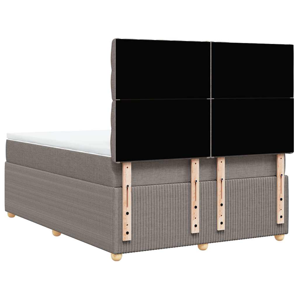 Κρεβάτι Boxspring με Στρώμα Taupe 140x190 εκ. Υφασμάτινο