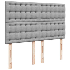 Κρεβάτι Boxspring με Στρώμα Ανοιχτό Γκρι 140x190 εκ. Υφασμάτινο