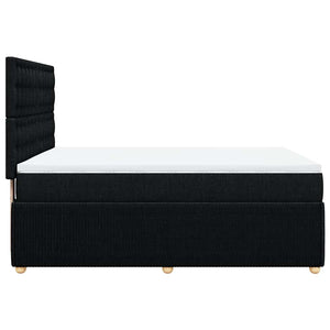 Κρεβάτι Boxspring με Στρώμα Μαύρο 140x190 εκ. Υφασμάτινο