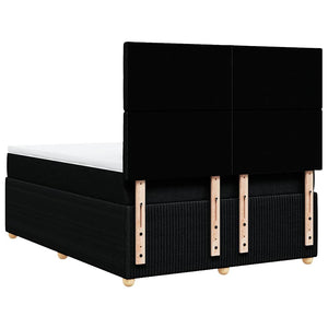 Κρεβάτι Boxspring με Στρώμα Μαύρο 140x190 εκ. Υφασμάτινο