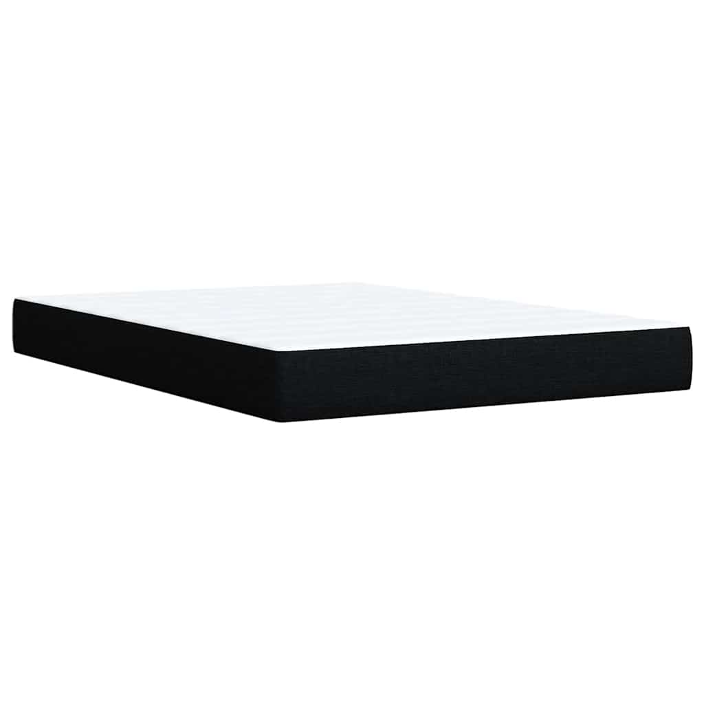 Κρεβάτι Boxspring με Στρώμα Μαύρο 140x190 εκ. Υφασμάτινο