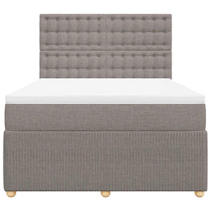 Κρεβάτι Boxspring με Στρώμα Taupe 140x190 εκ. Υφασμάτινο