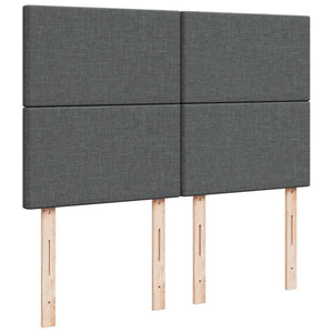 Κρεβάτι Boxspring με Στρώμα Σκούρο Γκρι 140x200 εκ Υφασμάτινο - Pakobazaar