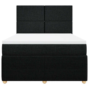 Κρεβάτι Boxspring με Στρώμα Μαύρο 140x200 εκ. Υφασμάτινο - Pakobazaar