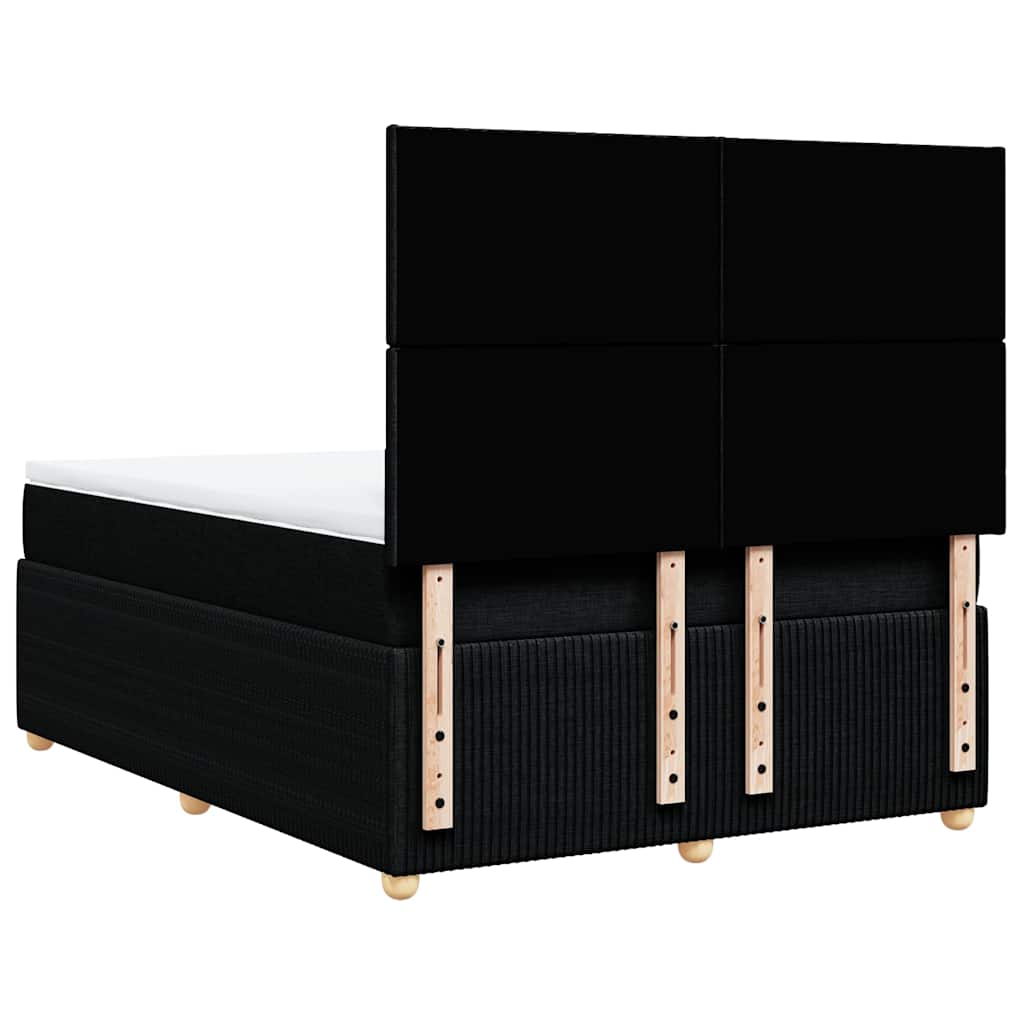 Κρεβάτι Boxspring με Στρώμα Μαύρο 140x200 εκ. Υφασμάτινο - Pakobazaar