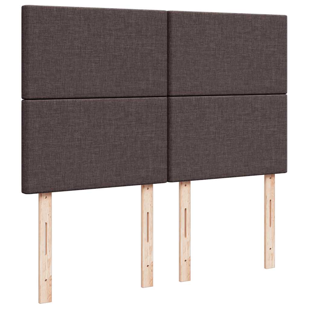 Κρεβάτι Boxspring με Στρώμα Σκούρο Καφέ 140x200 εκ Υφασμάτινο - Pakobazaar