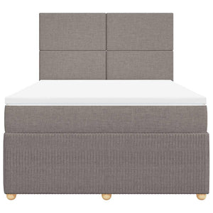 Κρεβάτι Boxspring με Στρώμα Taupe 140x200 εκ. Υφασμάτινο - Pakobazaar