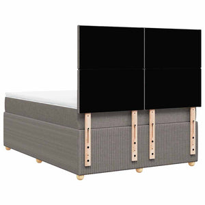 Κρεβάτι Boxspring με Στρώμα Taupe 140x200 εκ. Υφασμάτινο - Pakobazaar