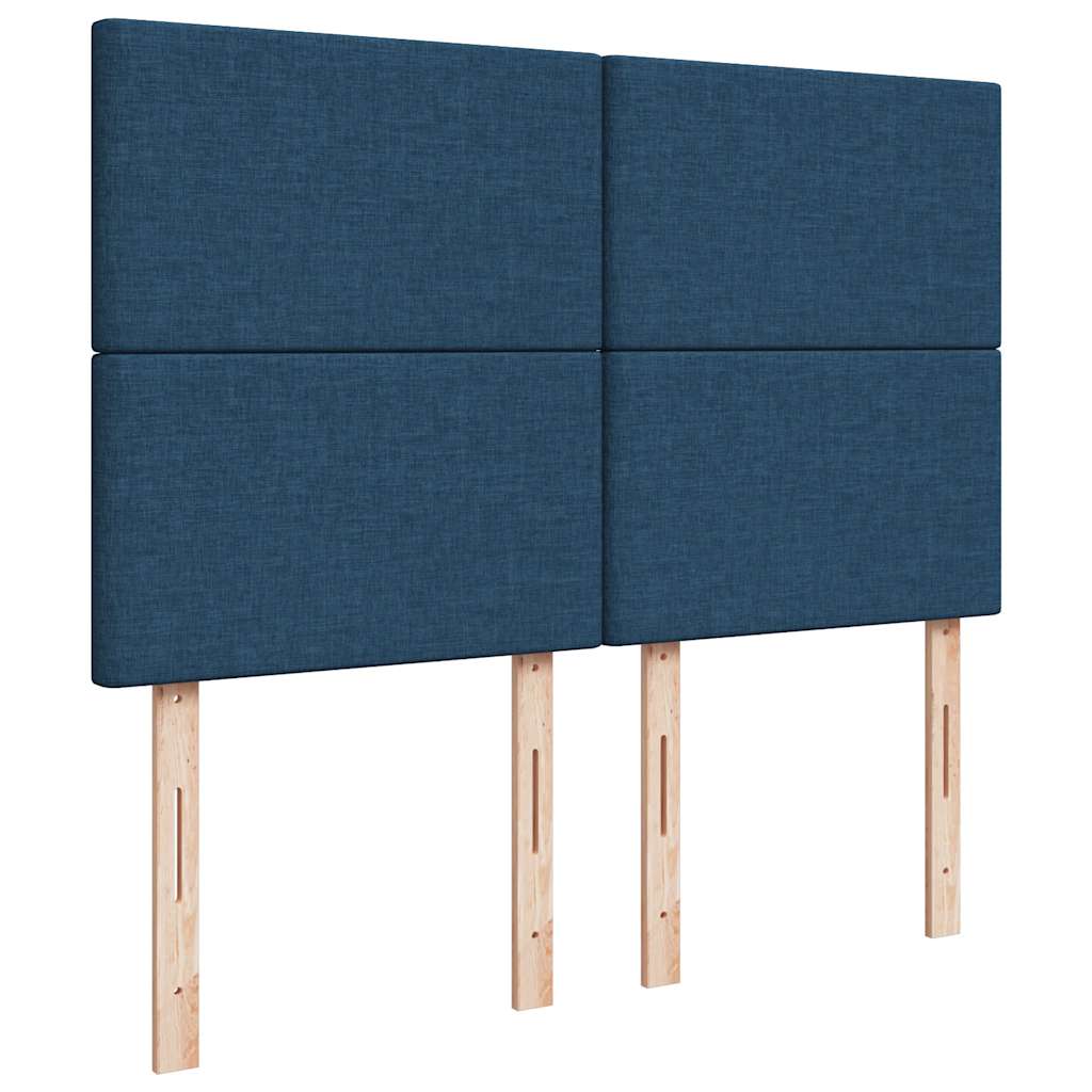 Κρεβάτι Boxspring με Στρώμα Μπλε 140x200 εκ. Υφασμάτινο - Pakobazaar