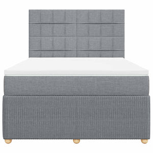 Κρεβάτι Boxspring με Στρώμα Ανοιχτό Γκρι 140x200 εκ. Υφασμάτινο