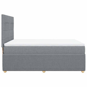 Κρεβάτι Boxspring με Στρώμα Ανοιχτό Γκρι 140x200 εκ. Υφασμάτινο