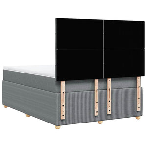 Κρεβάτι Boxspring με Στρώμα Ανοιχτό Γκρι 140x200 εκ. Υφασμάτινο