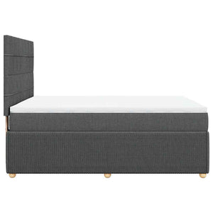 Κρεβάτι Boxspring με Στρώμα Σκούρο Γκρι 140x200 εκ Υφασμάτινο - Pakobazaar