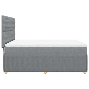 Κρεβάτι Boxspring με Στρώμα Ανοιχτό Γκρι 140x200 εκ. Υφασμάτινο - Pakobazaar