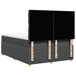 Κρεβάτι Boxspring με Στρώμα Σκούρο Γκρι 140x200 εκ Υφασμάτινο - Pakobazaar